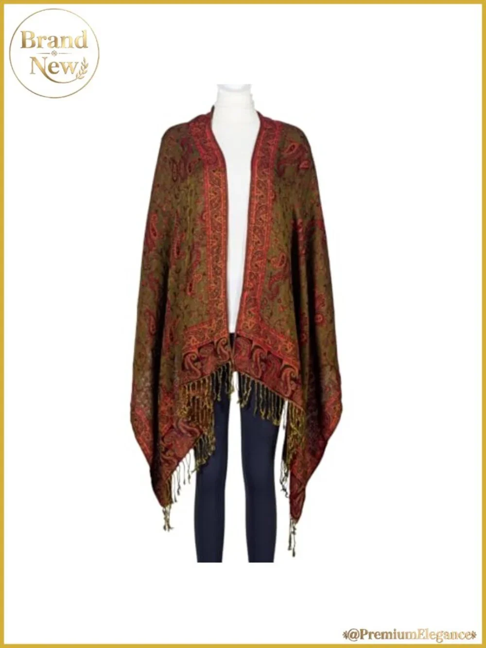 Pashmina Feel Rave Shawl Wrap Women Men Reversible Paisley Scarf